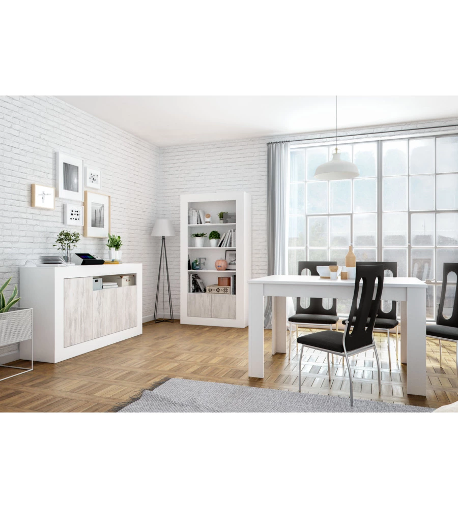 CREDENZA "BALTIK", 144X42x87CM, BIANCO